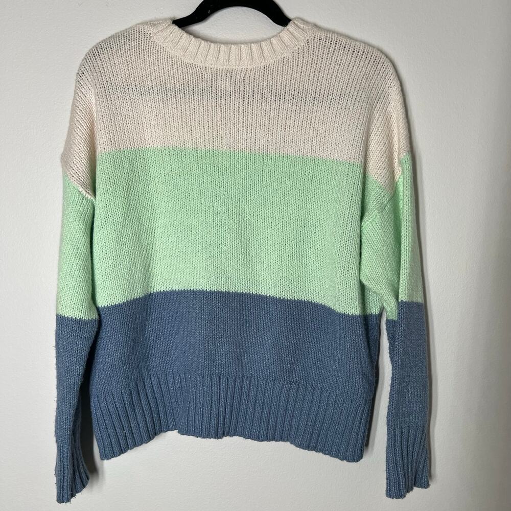American Eagle Women's Striped Sweater Crew Neck Size Medium - Picture 2 of 4